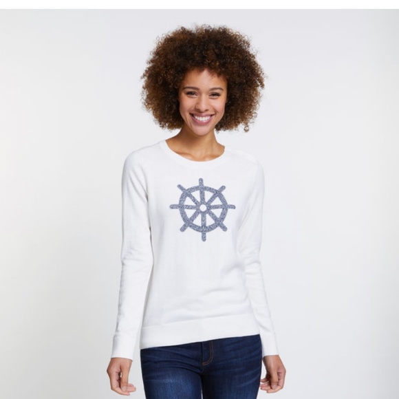 Nautica LONG SLEEVE SHIP'S WHEEL INTARSIA SWEATER - Picture 3 of 5